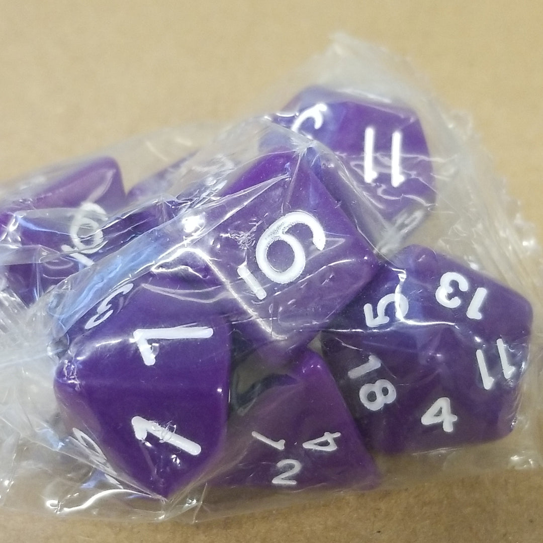 Purple Opaque 7 Die Set Polyhedral Dice by BrycesDice RPG Magic D&D Unique
