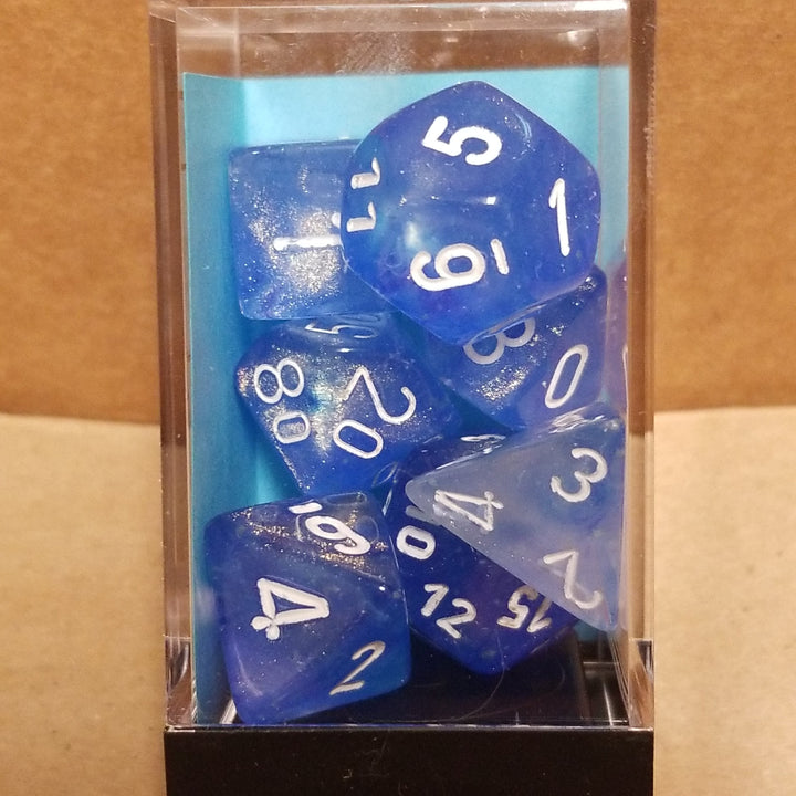 Borealis Sky Blue/white 7-Dice / 16mm / 12mm / 30mm Luminary