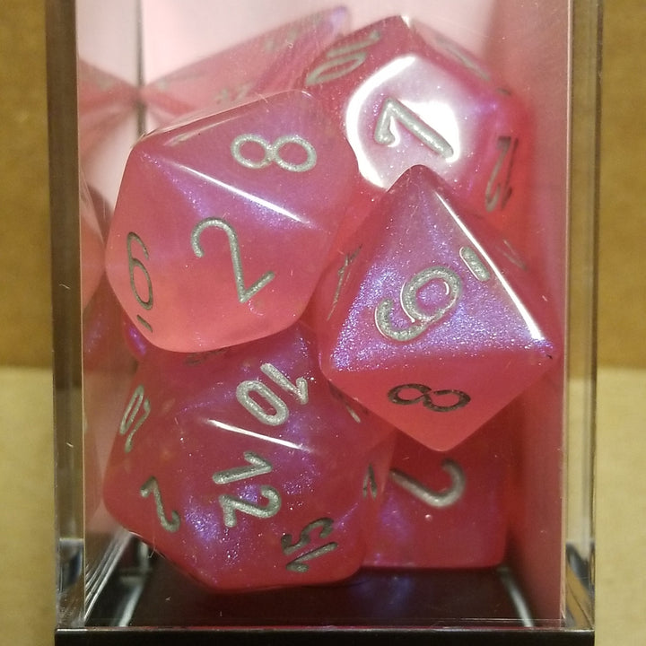 Borealis Pink/silver 7-Dice / 16mm / 12mm / 30mm Luminary