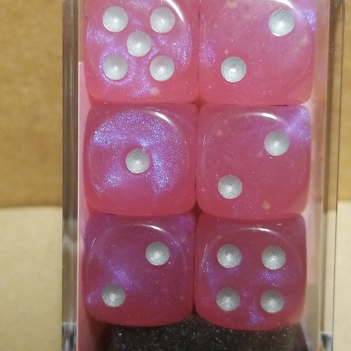 Borealis Pink/silver 7-Dice / 16mm / 12mm / 30mm Luminary
