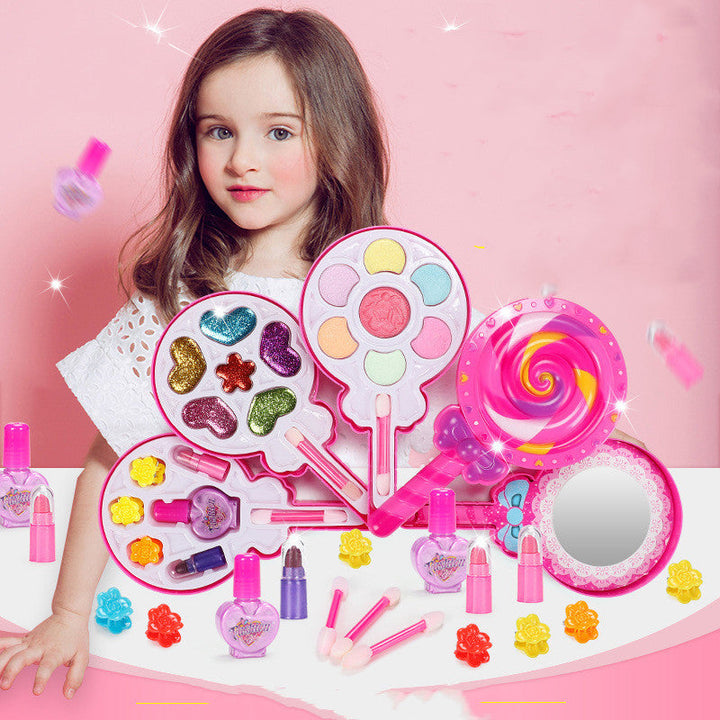 Kids Makeup Set Washable Beauty Cosmetic Box for Girls with Safe and Non-Toxic Materials.