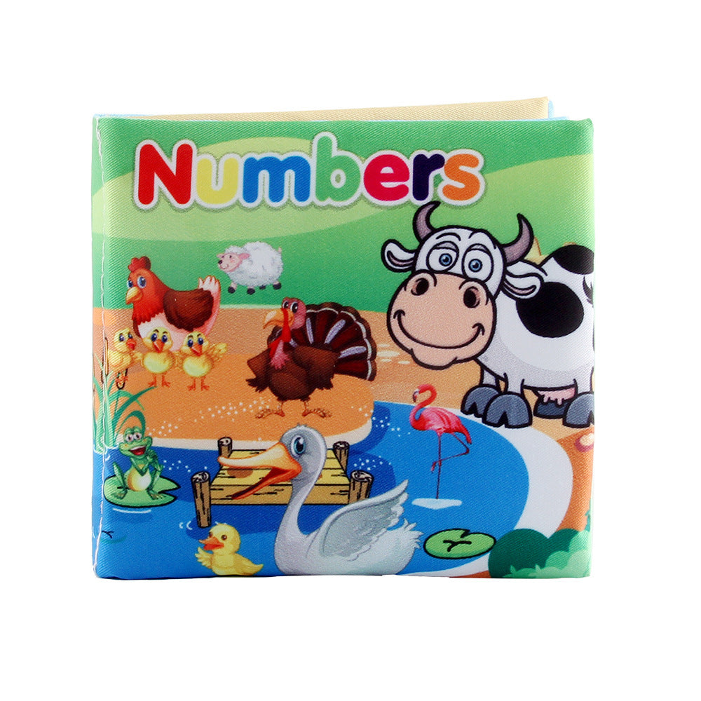 Children's book titled numbers with farm animal illustrations on a colorful cover.
