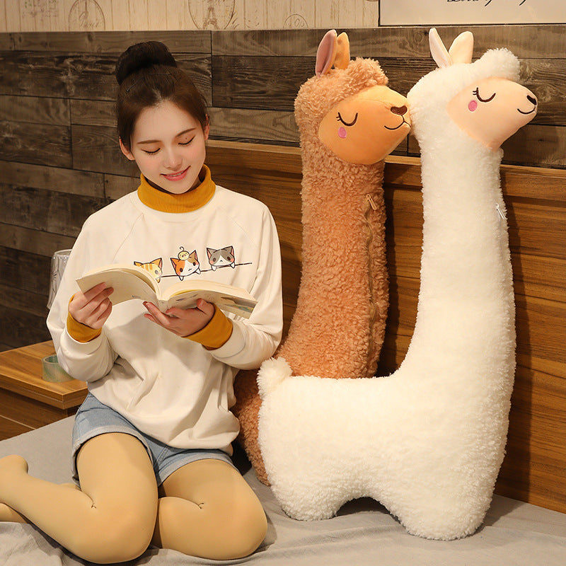 Large Plush Alpaca Pillow Soft Stuffed Toy for Sleeping and Gifting
