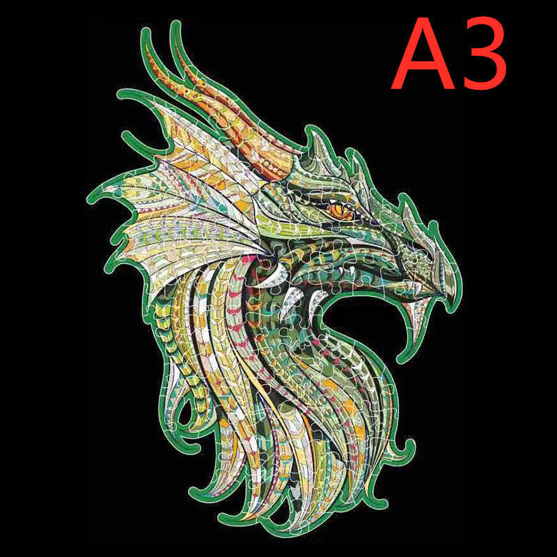 Colorful dragon design on a black background.