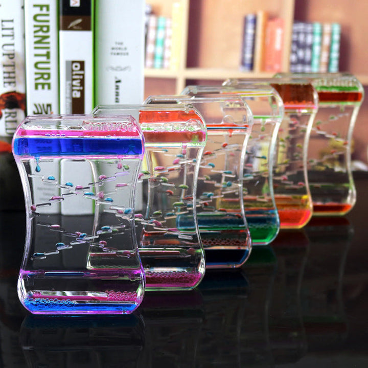 Creative Quicksand Liquid Hourglass Modern Desk and Home Décor Ornament Lined Up