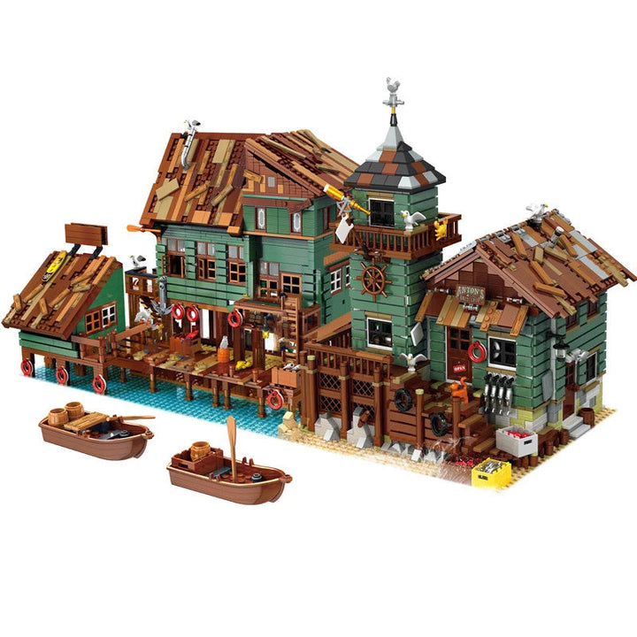 Captain's Wharf Building Block Set – Creative Fishing House Series Toy