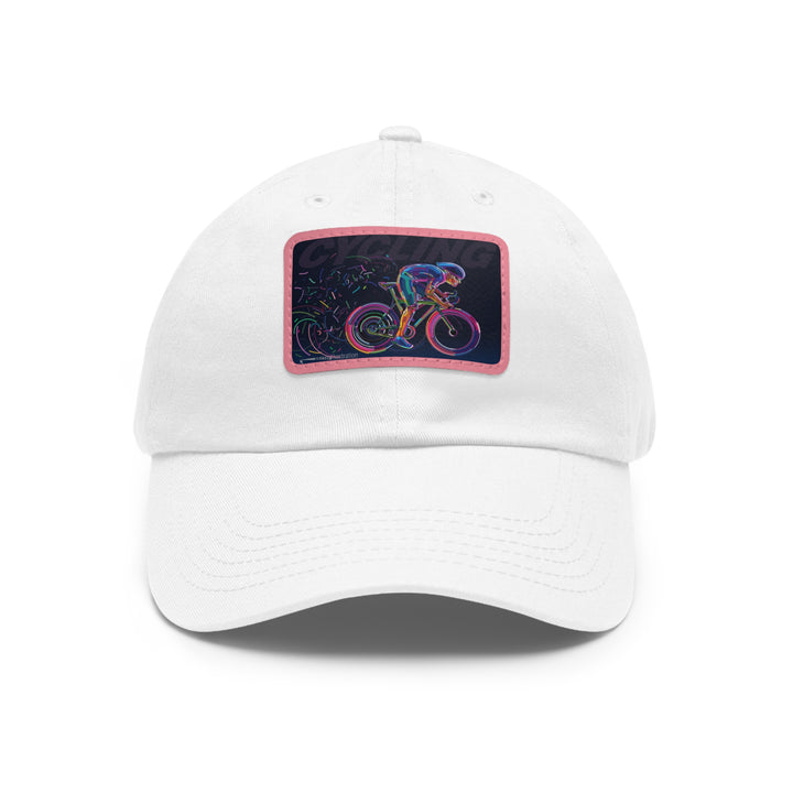 Cycling Dad Hat with Leather Patch (Rectangle)