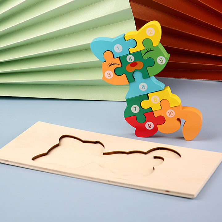 Children's Cartoon Number Animal Puzzle