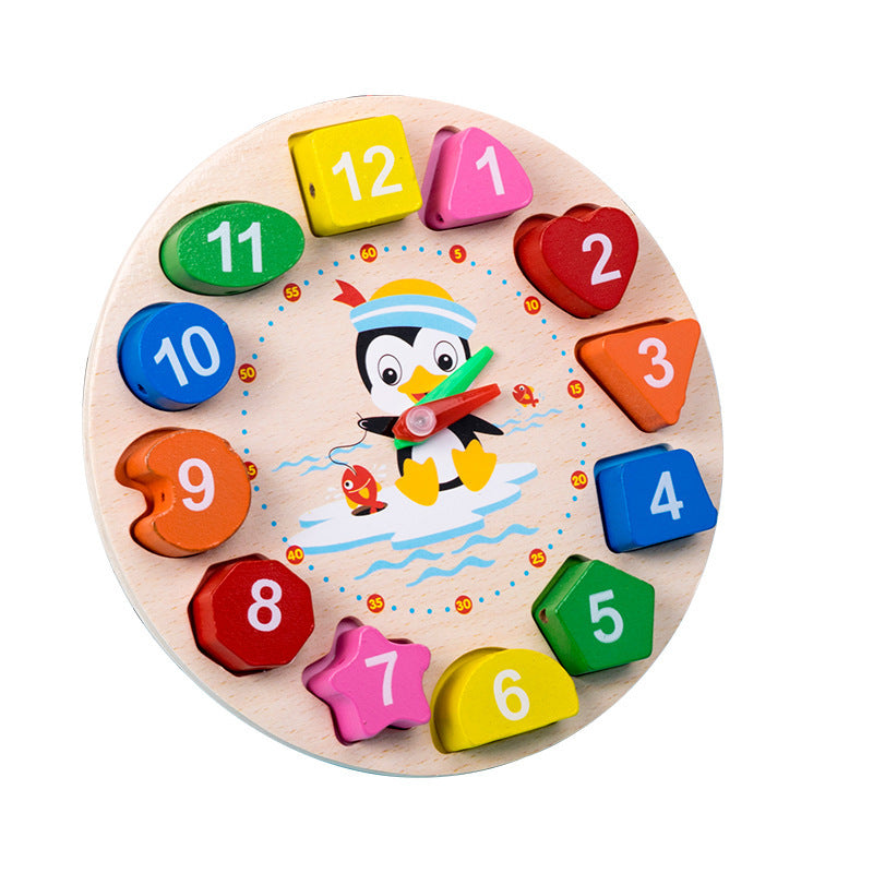 Wooden Rattle and Rainbow Blocks Montessori Educational Toy for Babies