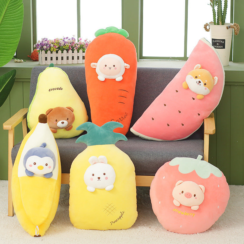 Plush Fruit Pillow Soft Cushion Decor