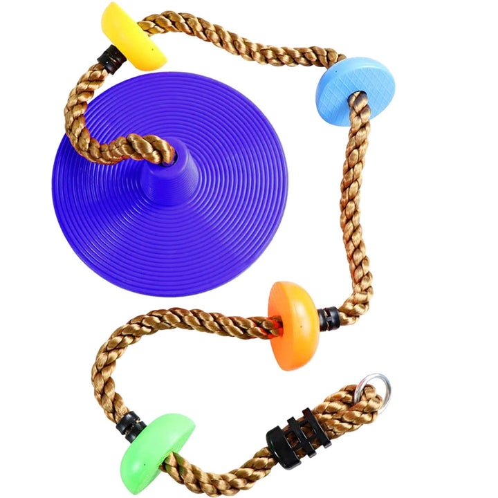 Pet toy with blue and orange rings on a white background.