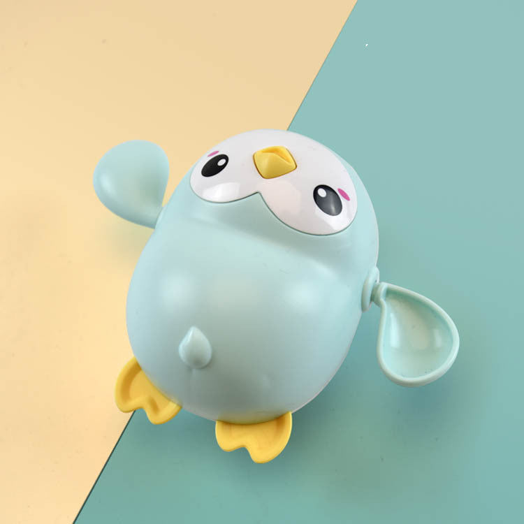 Cute cartoon style bird toy on a two-tone background.