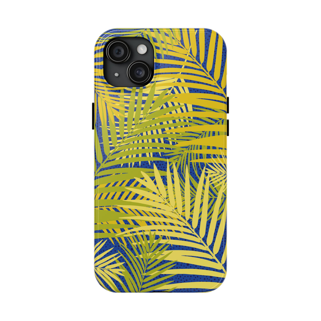 iPhone Palms on Blue Tough Phone Case