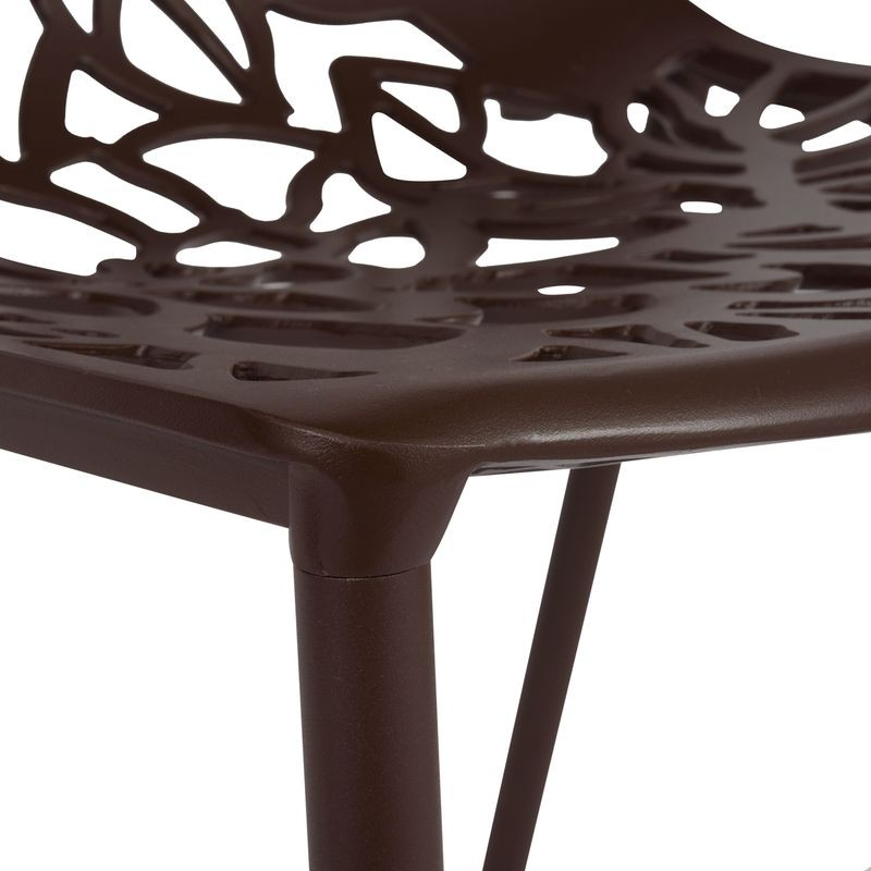 LeisureMod Modern Devon Aluminum Chair Brown Zoomed.