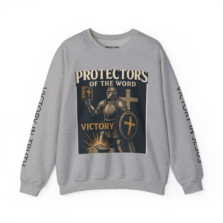Knight Shield Crewneck Sweatshirt — "Protectors of the Word Victory"