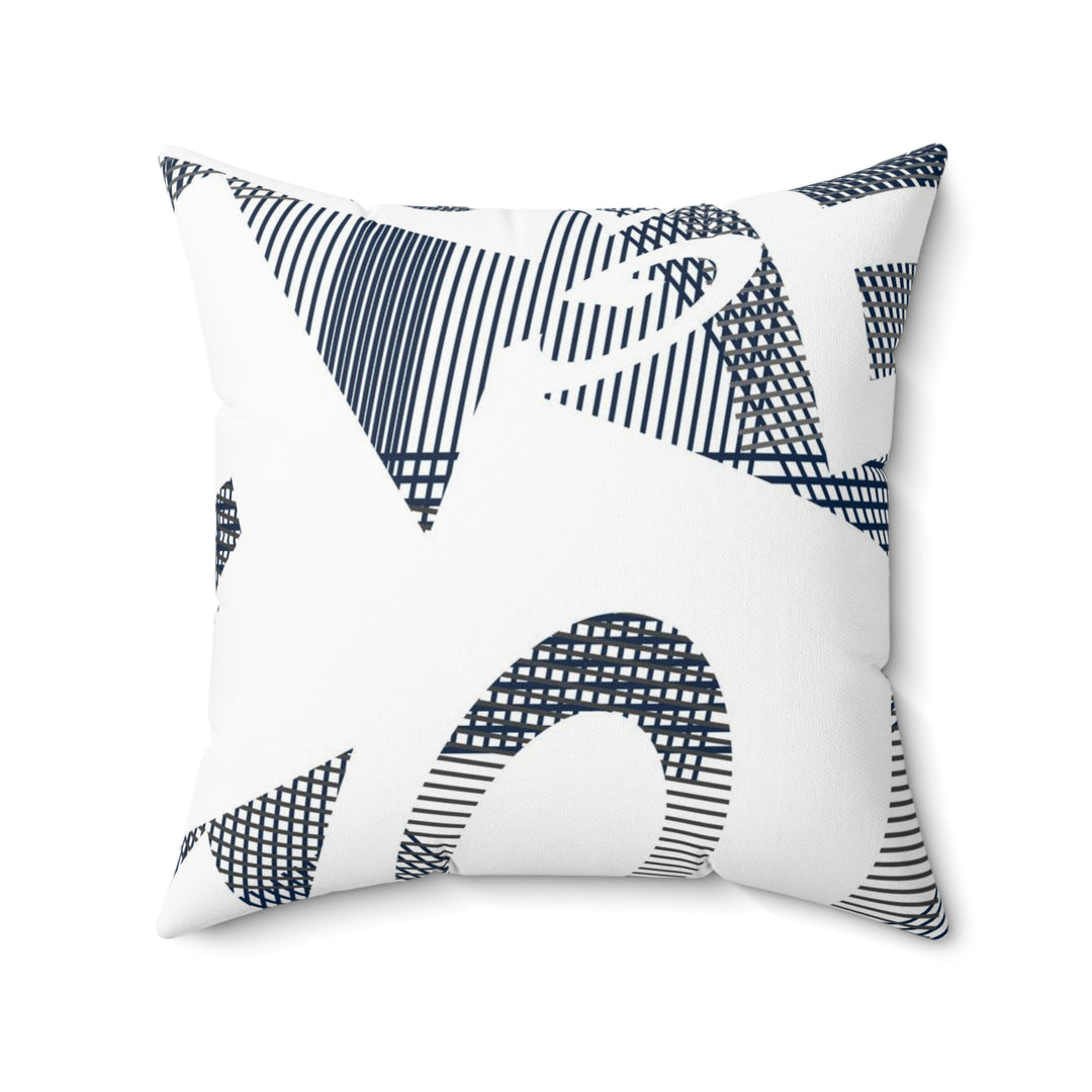 Letter Pattern Spun Polyester Square Pillow