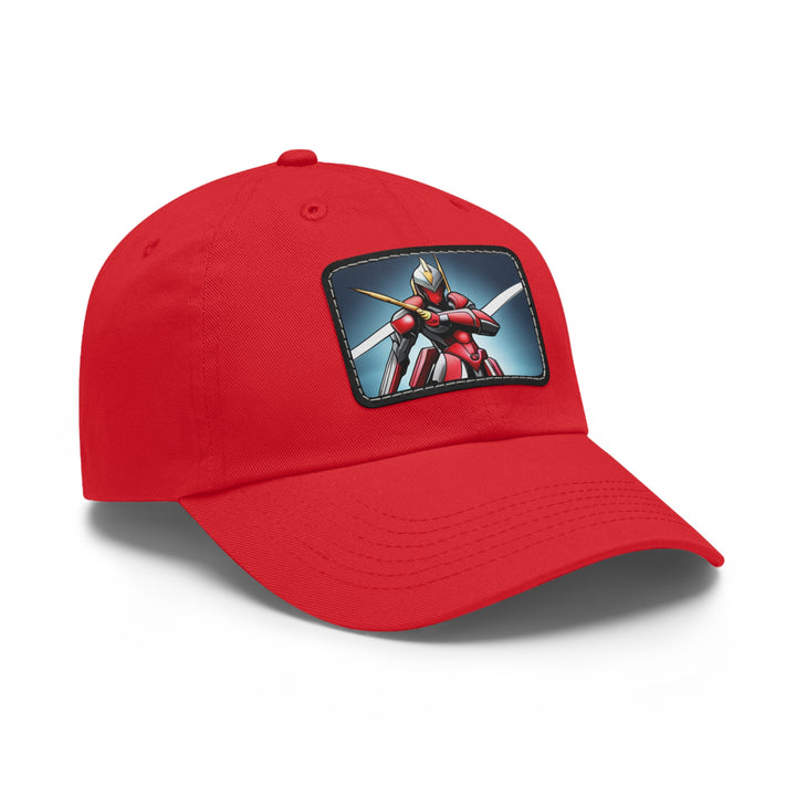 Robot Warrior Dad Hat with Leather Patch (Rectangle)