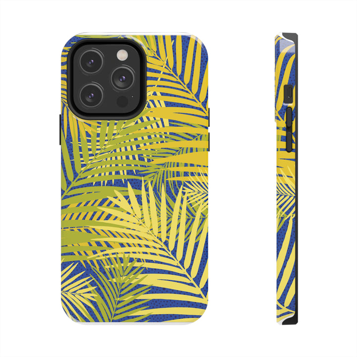 iPhone Palms on Blue Tough Phone Case