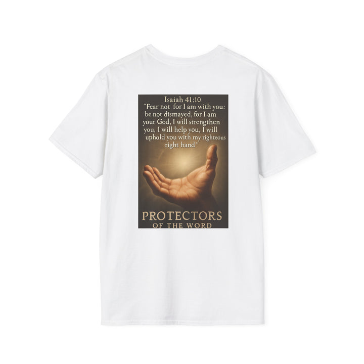 Christian Scripture T-Shirt — Matthew 18:20 and Isaiah 41:10 Faith Tee