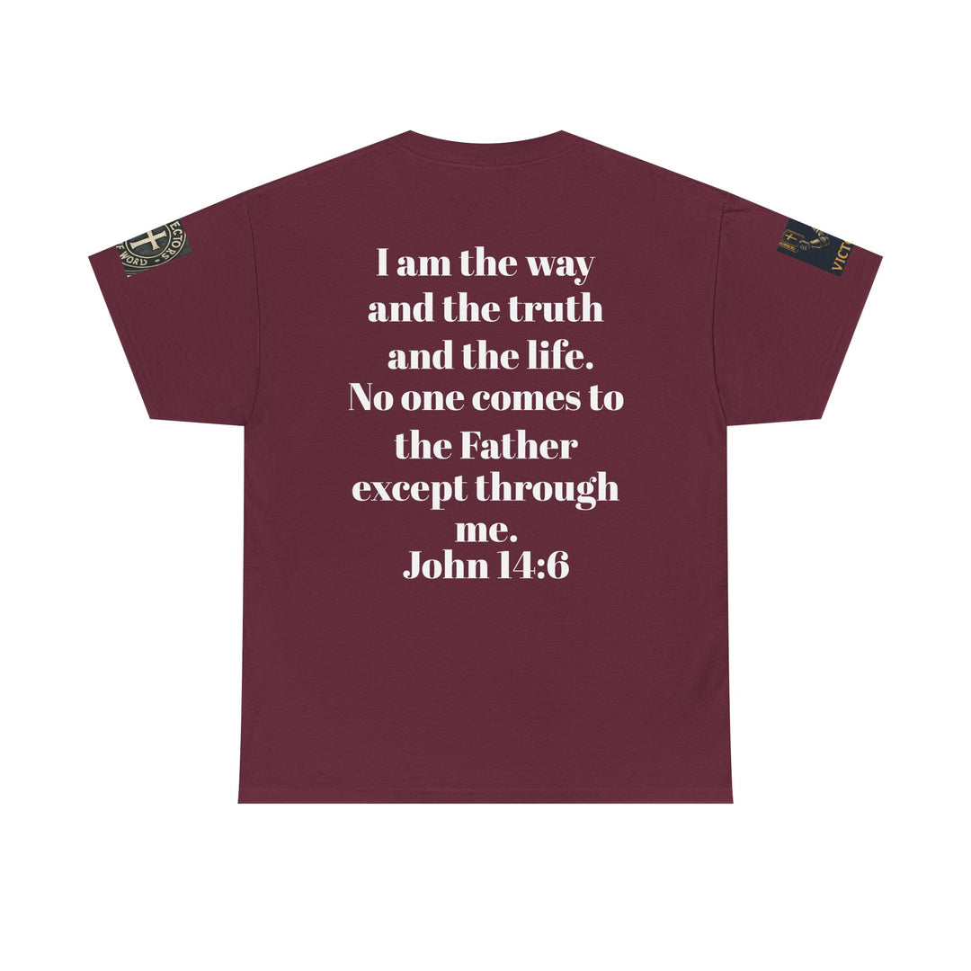 Protectors of the Word Premium Christian T-Shirt — 'Victory' Knight Design with John 14:6 Scripture