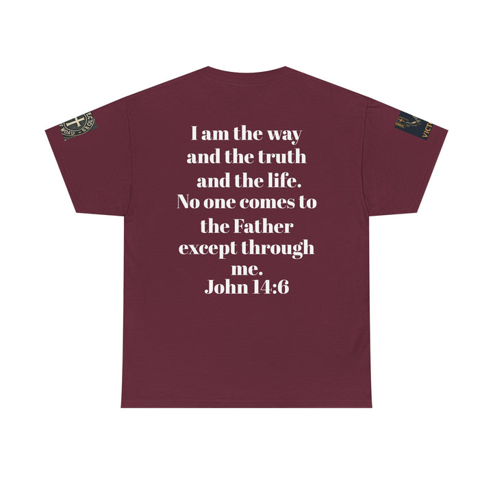 Protectors of the Word Premium Christian T-Shirt — 'Victory' Knight Design with John 14:6 Scripture