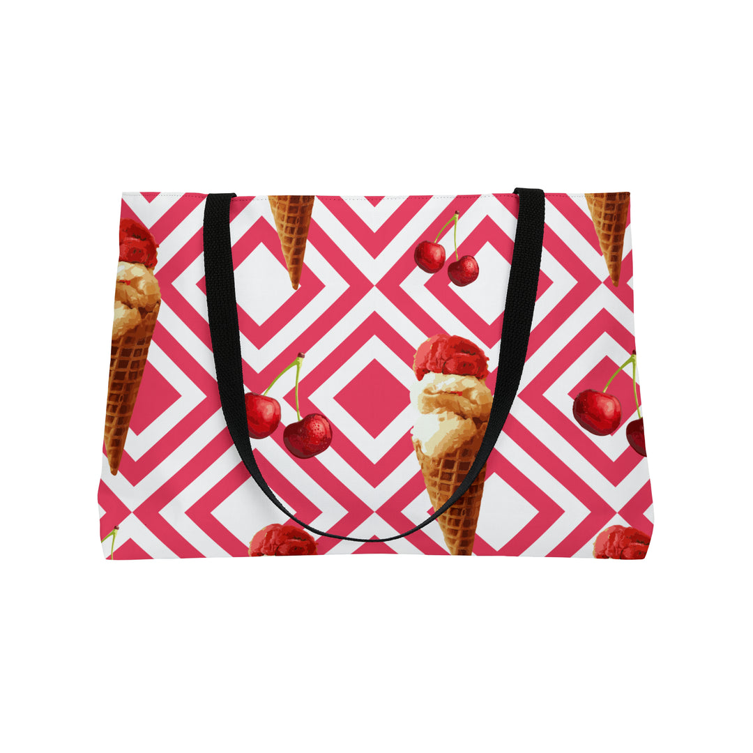 Cherry Ice Cream Weekender Tote Bag