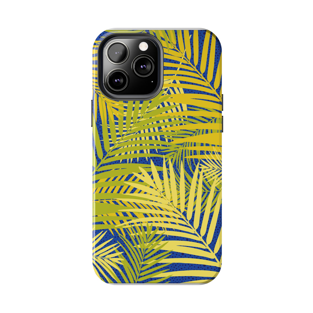 iPhone Palms on Blue Tough Phone Case