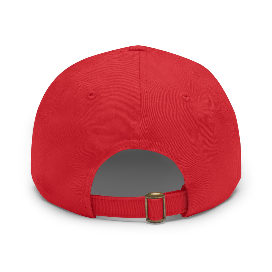 Mom Heart Dad Hat with Leather Patch (Rectangle)