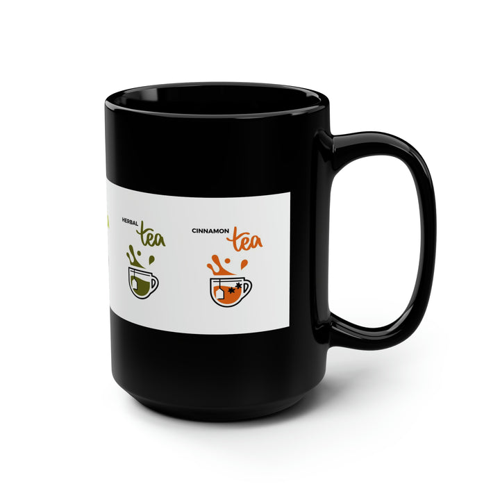Tea Tea Tea Black Mug, 15oz