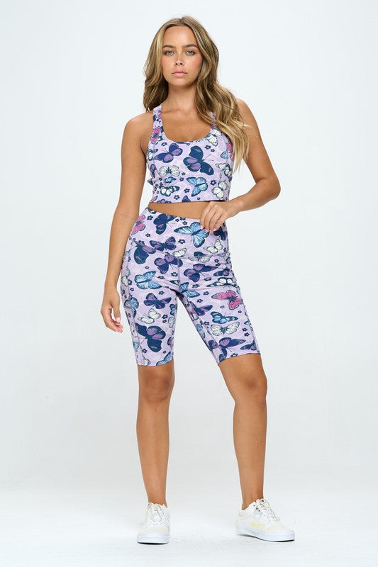 Butterfly Print Activewear Set