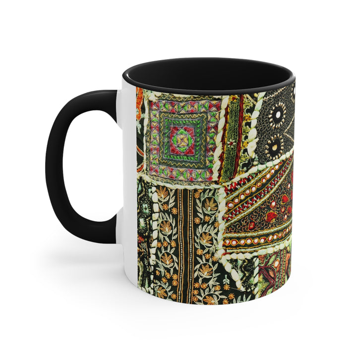 Indian Patchwork Accent Coffee Mug, 11oz
