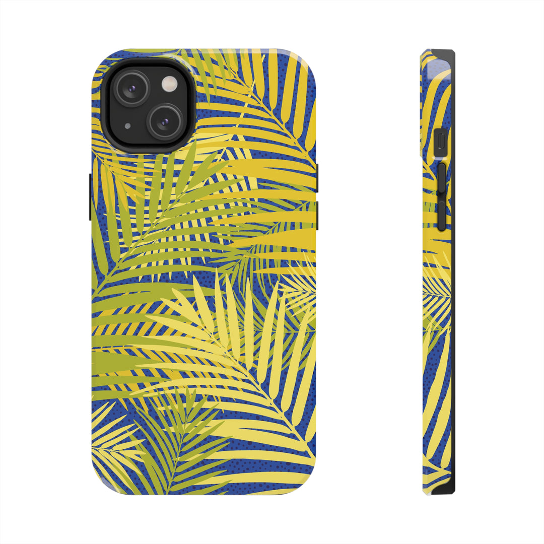 iPhone Palms on Blue Tough Phone Case