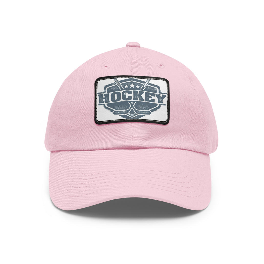 Hockey Dad Hat with Leather Patch (Rectangle)