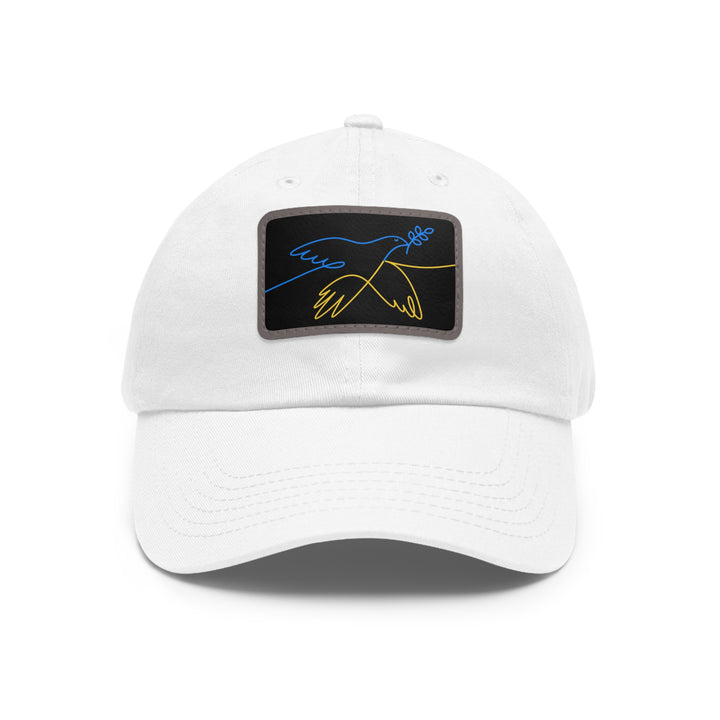 Dove and Leaf Dad Hat with Leather Patch (Rectangle)