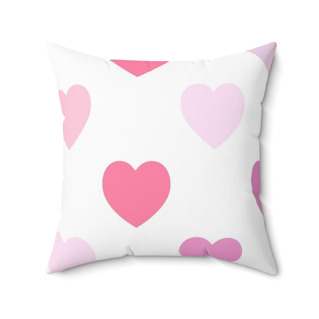 Soft Hearts Faux Suede Square Pillow