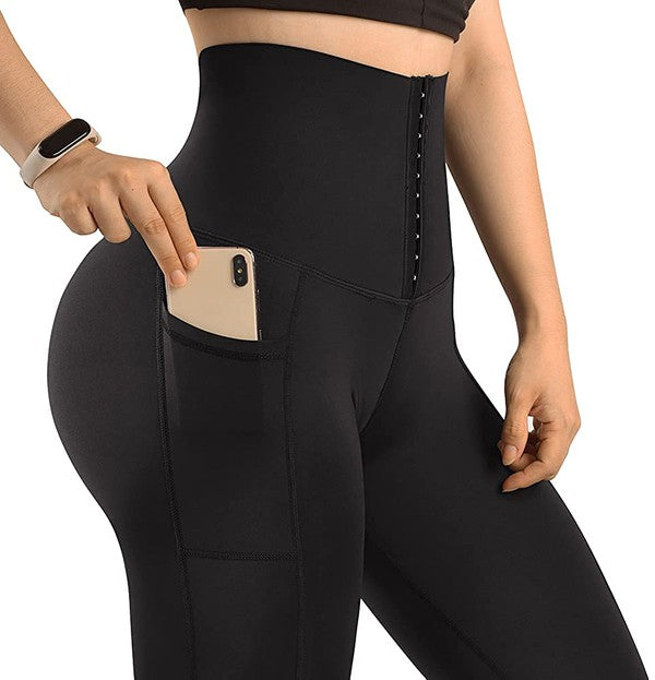 Corset Leggings Soft Body Shaper with Pockets