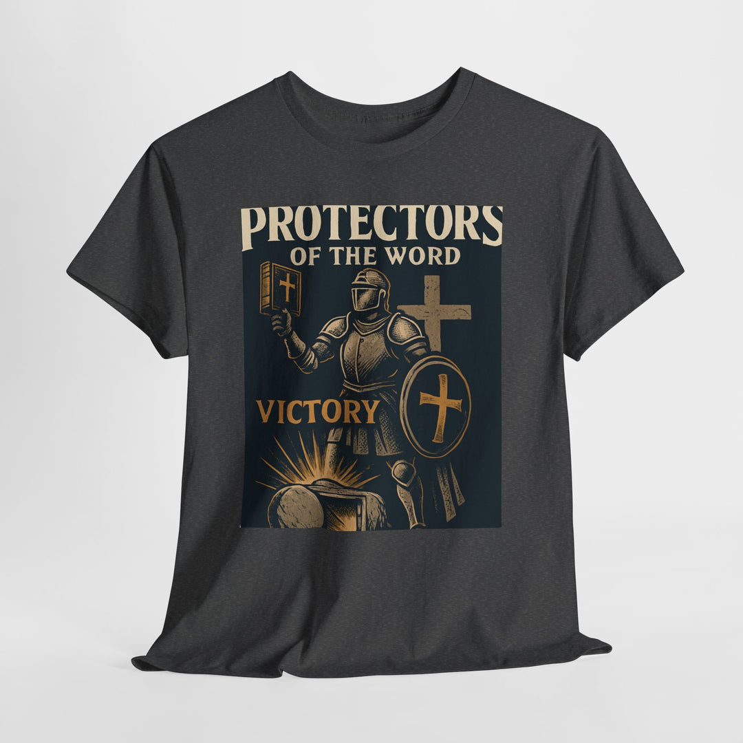 Protectors of the Word Christian T-Shirt No Sleeve Design — 'Victory' Knight Design with John 14:6 Scripture