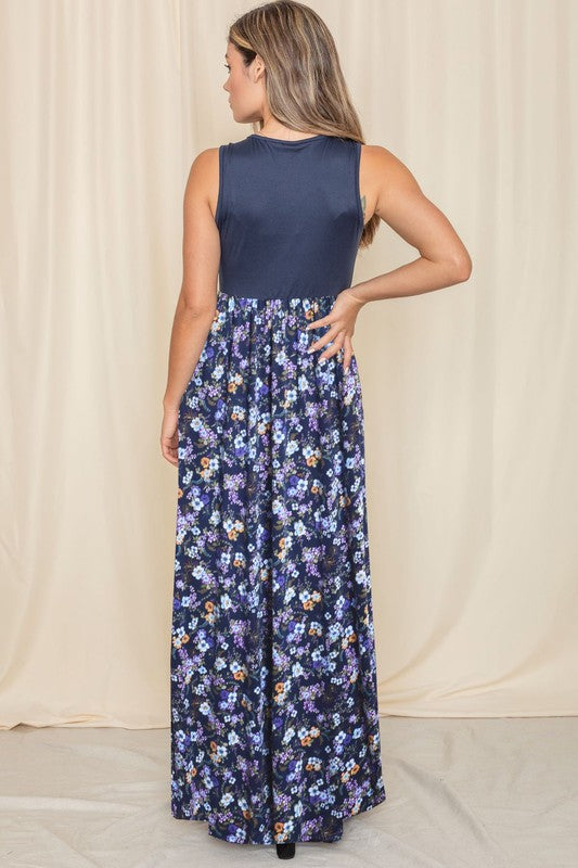 Sleeveless Floral Maxi Dress