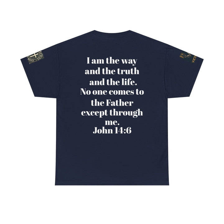 Protectors of the Word Premium Christian T-Shirt — 'Victory' Knight Design with John 14:6 Scripture