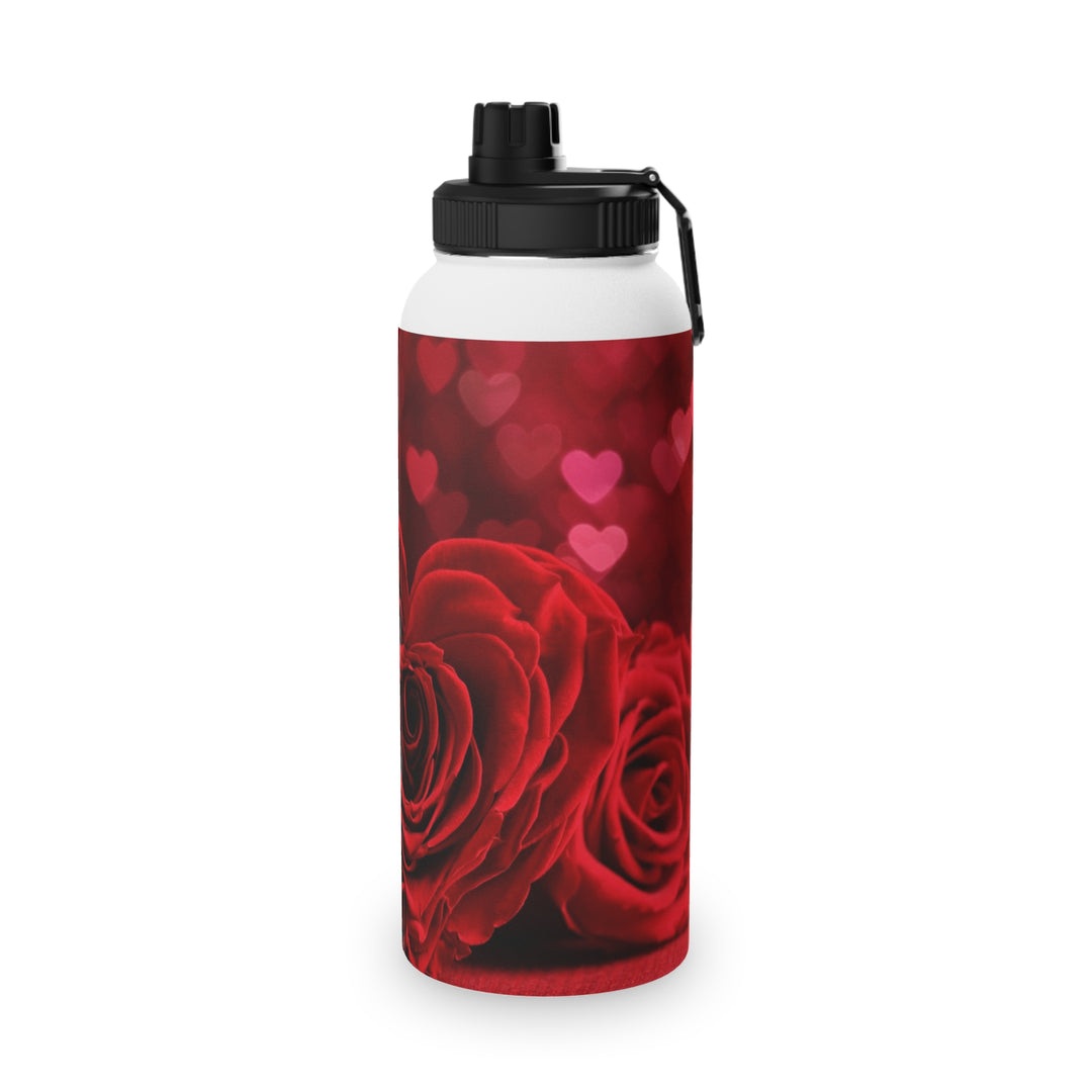 Roses Stainless Steel Water Bottle, Sports Lid