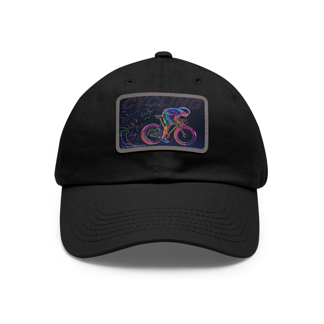 Cycling Dad Hat with Leather Patch (Rectangle)