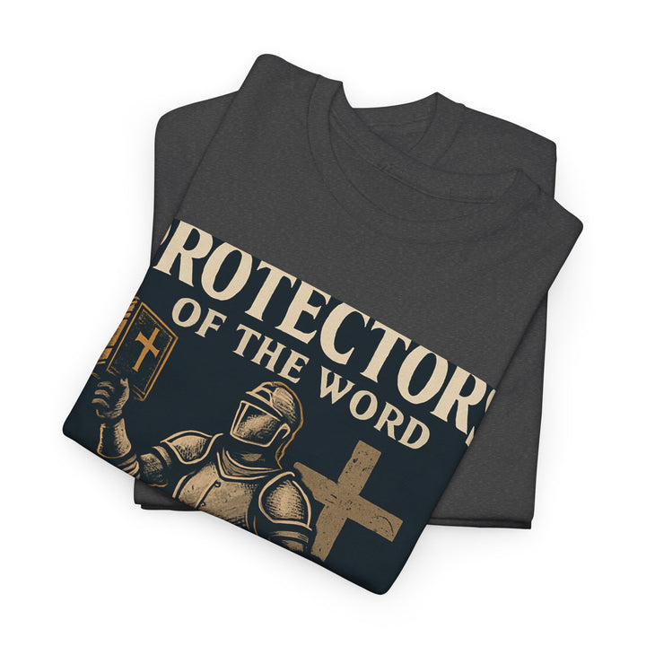 Protectors of the Word Christian T-Shirt No Sleeve Design — 'Victory' Knight Design with John 14:6 Scripture