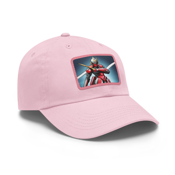 Robot Warrior Dad Hat with Leather Patch (Rectangle)