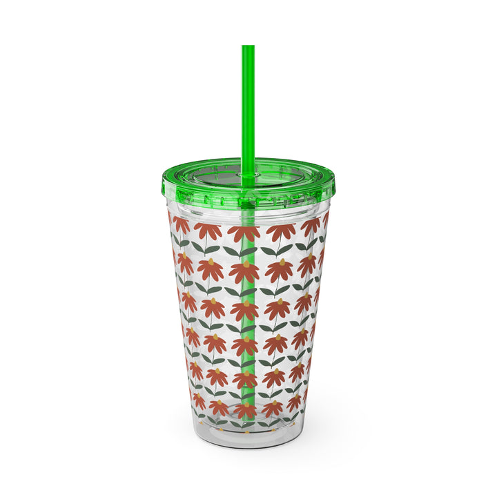 Gerbera Sunsplash Tumbler with Straw, 16oz