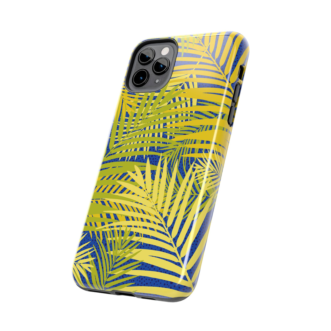 iPhone Palms on Blue Tough Phone Case