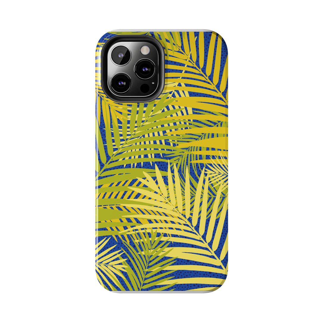 iPhone Palms on Blue Tough Phone Case