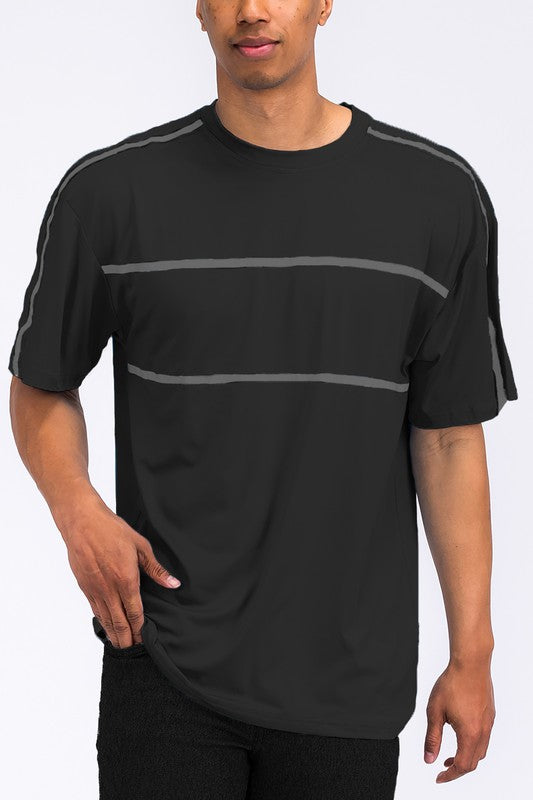 Round Neck Tape Stripe T-Shirt