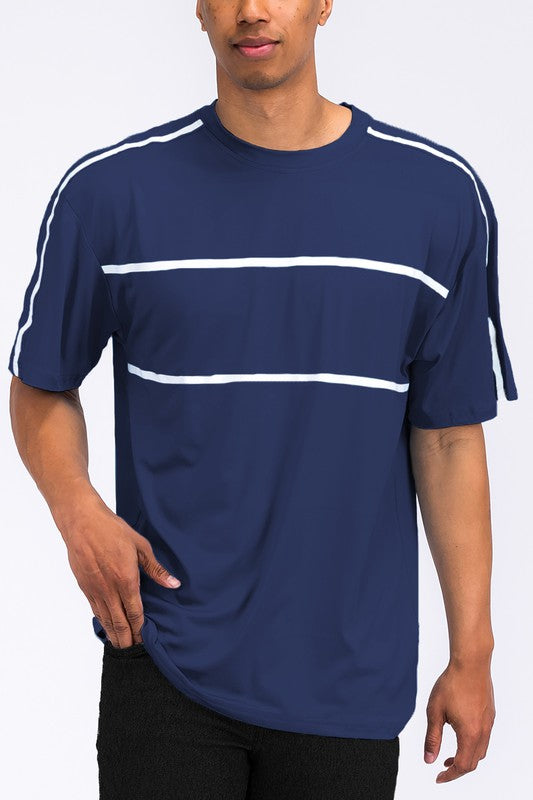 Round Neck Tape Stripe T-Shirt