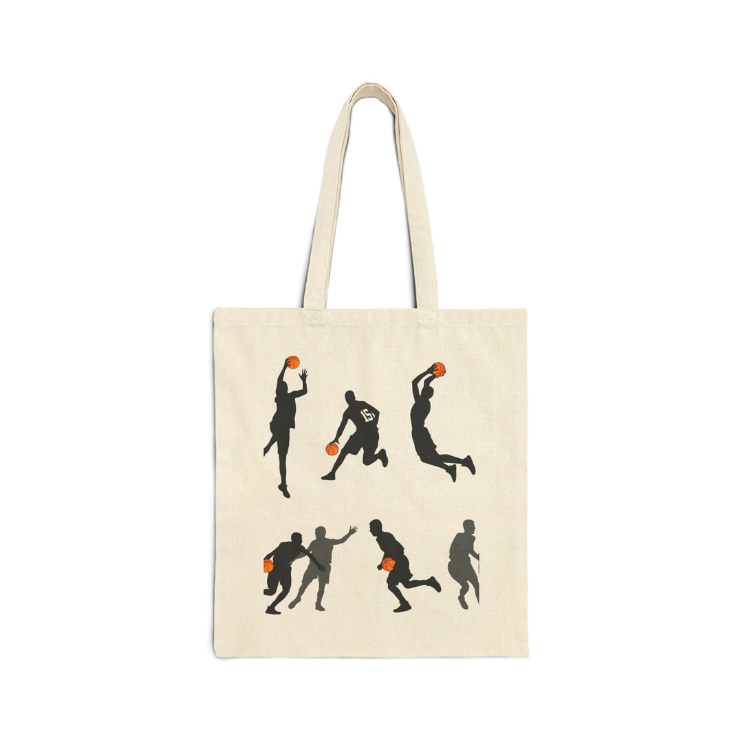 Basketball Players Cotton Canvas Tote Bag