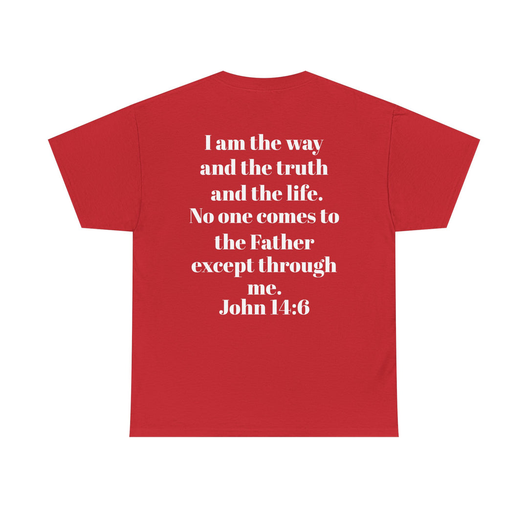Protectors of the Word Christian T-Shirt No Sleeve Design — 'Victory' Knight Design with John 14:6 Scripture
